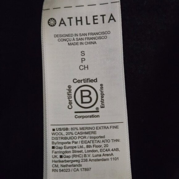 Athleta Azalea Sweater Black Merino Wool Cashmere Blend Heavyweight Size S - Picture 8 of 9